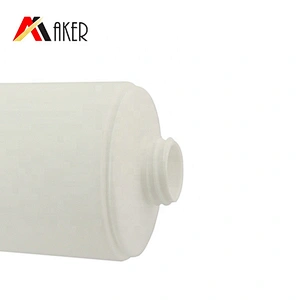Wholesale 300ml white cylinder PE plastic shampoo bottle packaging with big cover cap