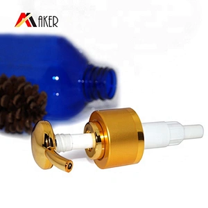 Luxury wholesale 28/410 gold aluminum covered plastic lotion dispenser pump caps