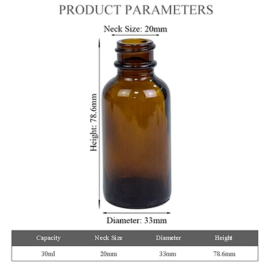 wholesale dropper bottle amber personal care essential oil packaging boston 30ml amber glass bottle