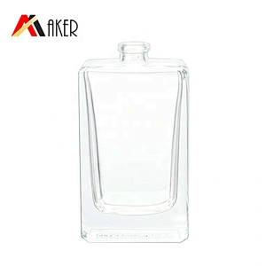 Hot sale luxury 50ml square empty crystal clear  perfume glass bottle