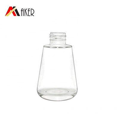 Unique design 50ml clear luxury cosmetic glass lotion bottle serum dropper bottle with silver electroplated dropper cap