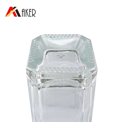 Wholesale 700ml empty clear cylinder square wine bottle special shape vodka glass bottle with silver aluminum covered cork