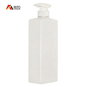 Wholesale new design empty white HDPE 750ml square shampoo pump bottle packaging