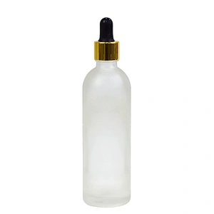 transparent 90ml 3oz essential oil bottle personal care packaging massage dropper bottle clear frost glass bottle
