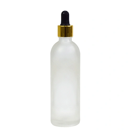 transparent 90ml 3oz essential oil bottle personal care packaging massage dropper bottle clear frost glass bottle