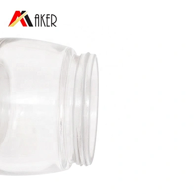 Empty luxury clear 120ml round cosmetic glass face cream jar with screw cap