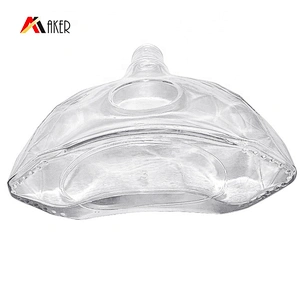 Wholesale 700ml Glass Unique shape transparent empty tequila bottles XO wine bottle with Cork