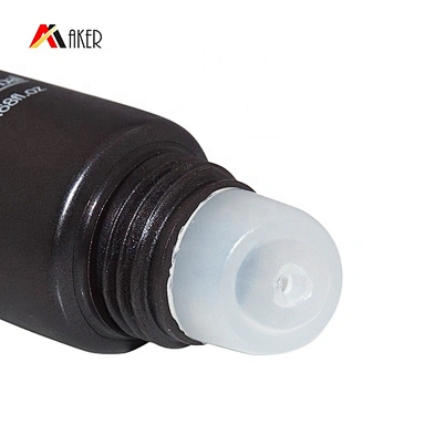 Wholesale 20g dark brown eye cream cosmetic LDPE plastic tube packaging with clear plastic screw cap