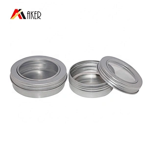 Factory wholesale 30ml 50ml 100ml silver aluminum can aluminum jar aluminum tin for cosmetic cream