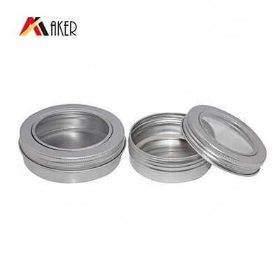 Factory wholesale 30ml 50ml 100ml silver aluminum can aluminum jar aluminum tin for cosmetic cream