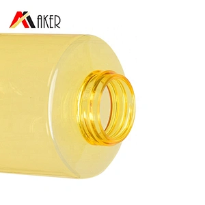 2020 newest empty cylinder 300ml PET plastic cosmetic makeup remover bottle with flip top pump