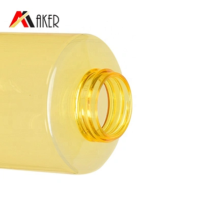 2020 newest empty cylinder 300ml PET plastic cosmetic makeup remover bottle with flip top pump
