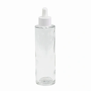 cosmetic 100ml clear glass bottle essential message oil packaging personal care clear child proof dropper bottle with stopping