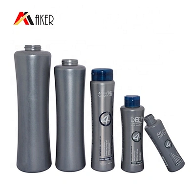Custom empty gray 100ml/250ml/350ml/500ml/700ml HDPE plastic shampoo bottle set packaging with flip top cap