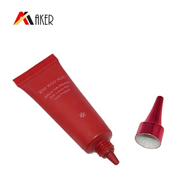 empty 10g red hot stamping eye cream cosmetic plastic LDPE tube packaging with collapsible long head