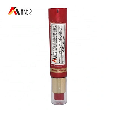 Empty 30ml 50ml Luxury Red Color Round hand Cream plastic squeeze tubes for cosmetics with pump