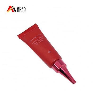 empty 10g red hot stamping eye cream cosmetic plastic LDPE tube packaging with collapsible long head