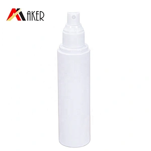 Factory in stock wholesale price round shape PET plastic cosmetic 150ml empty spray white bottle