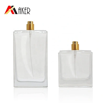 2020 Newest design 50ml 100ml empty square glass bottle for perfume with sprayer and acrylic cap