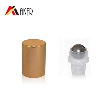 Aluminum Covered Screw Cap Ball Gold Stainless Steel China Factory 16mm Cosmetic Essential Oil Glass Bottle