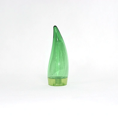 Peculiar green horn PET plastic squeeze bottle set with flip top cap