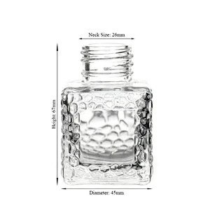 OEM Customize Wholesale High Quality Square Crystal Clear Fancy Room Luxury Reed Aroma Empty Glass Diffuser Bottle