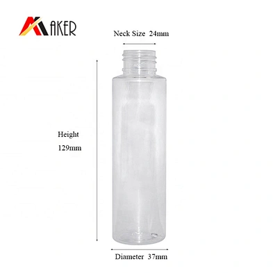 Empty 100ml Transparent PET Plastic Eco Friendly Facial Toner Bottle with double layer screw cap