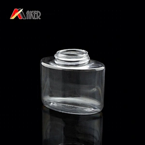 China wholesale empty 70ml clear oval shape cosmetic PETG plastic baby talcum powder bottle with screw cap and sifter