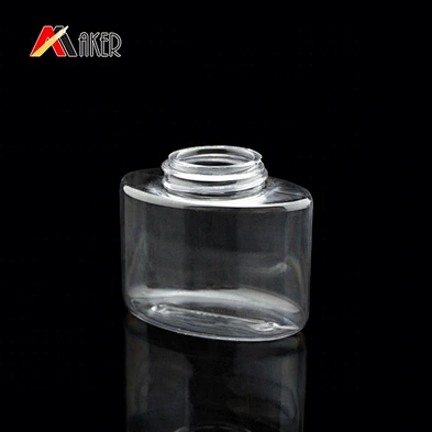 China wholesale empty 70ml clear oval shape cosmetic PETG plastic baby talcum powder bottle with screw cap and sifter