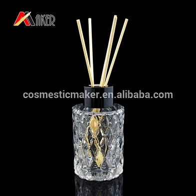 Empty unique round clear 80ml reed glass perfume diffuser bottle China wholesale