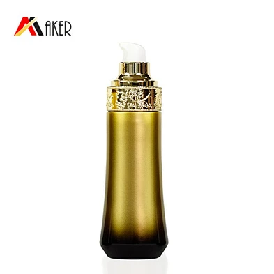 60ml black gradient gold cosmetic packaging personal skincare cream lotion pump glass bottle