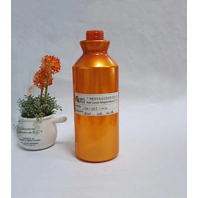Factory supply wholesale 850ml green orange PET plastic shower gel bottle with lotion pump