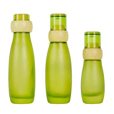 luxury 30ml 100ml 120ml personal care skin care lotion wood cosmetic packaging cream glass bottle