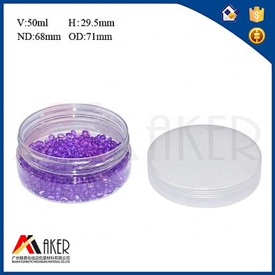 Custom Clear small 50g PET Plastic Empty Jars for Lotions and Creams