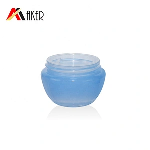Small MOQ 10ml blue oval single wall plastic cosmetic lip balm pp plastic jar with screw cap