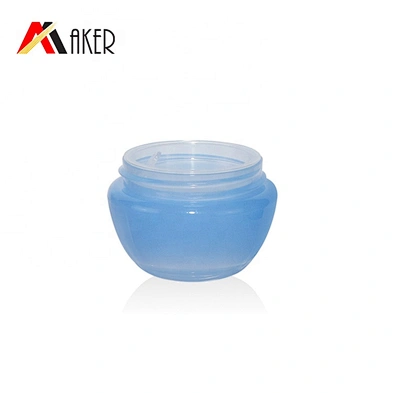 Small MOQ 10ml blue oval single wall plastic cosmetic lip balm pp plastic jar with screw cap