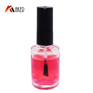 wholesale makeup empty round 15ml cosmetic glass nail polish bottle with brush