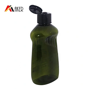 Hottest design semi transparent green empty 250ml PET plastic massage oil bottle with flip top lid