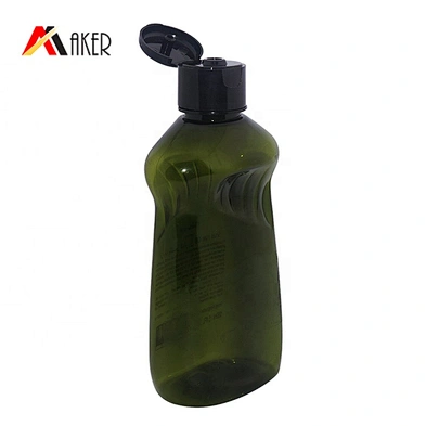 Hottest design semi transparent green empty 250ml PET plastic massage oil bottle with flip top lid