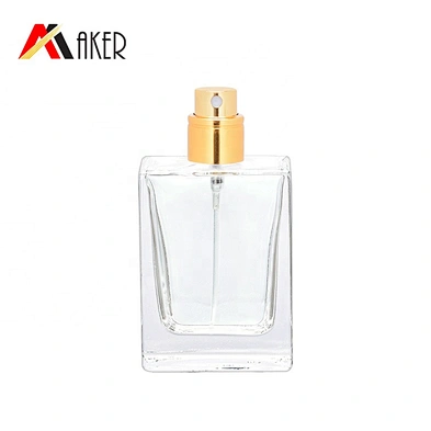 New wholesale high quality empty crystal white square shape 30ml perfume glass bottle