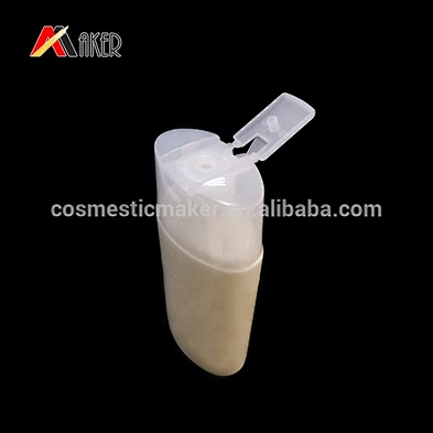 China factory price white flat shape empty 30ml PE shampoo lotion plastic bottle with flip top cap
