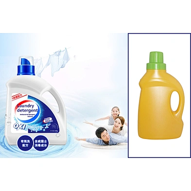 Hot design wholesale empty 500ml yellow plastic hdpe laundry detergent bottle