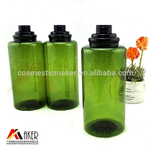 Green Amber plastic empty 1 liter PET luxury shampoo bottle packaging
