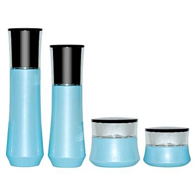 luxury fashion personal care glass pacakging skin care lotion cream glass custom bottles and jars packaging set