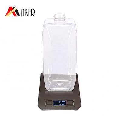 Special square clear 1000ml PET plastic cosmetic body wash lotion bottle with lotion pump