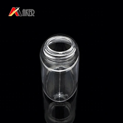 China wholesale empty 70ml clear oval shape cosmetic PETG plastic baby talcum powder bottle with screw cap and sifter