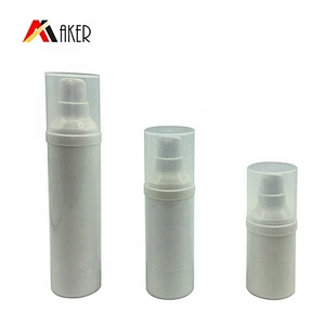 Hot sale 15ml 30ml 50ml white PP plastic cosmetic airless cream vacuum bottle packaging with airless pump