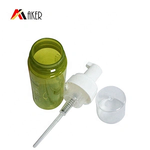 Wholesale 150ml green cylinder face wash plastic cosmetic soap foam pump bottle with cover