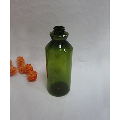 Factory supply wholesale 850ml green orange PET plastic shower gel bottle with lotion pump