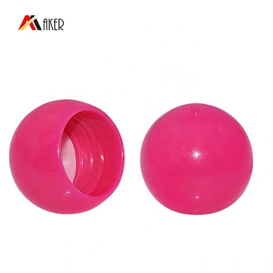 New design empty clear 20ml PET plastic cosmetic essential oil bottle with rosy plastic half ball shape screw cap
